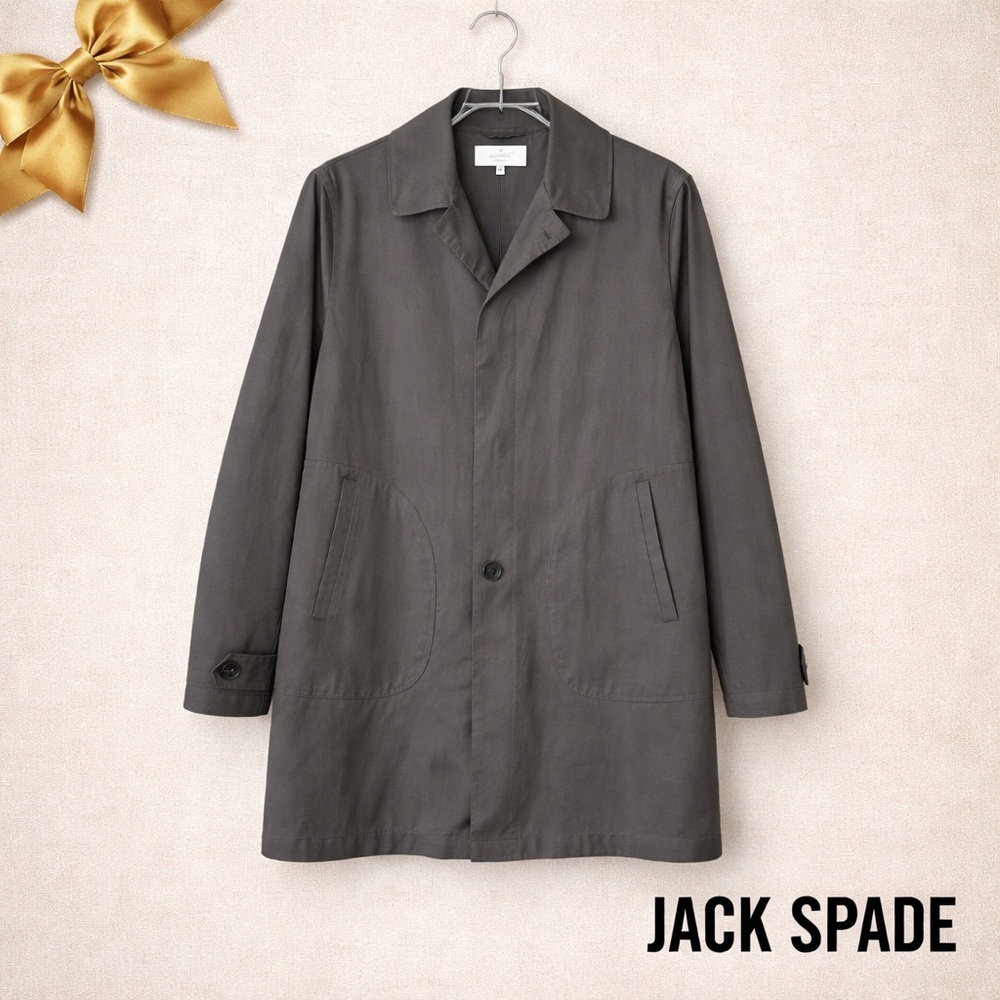 Jack Spade Bleecker Street New York Charcoal Grey Trench Coat Size M